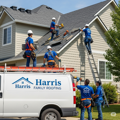 harris family roofing van